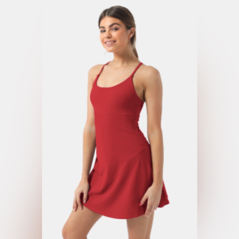 HALARA Red Mini Dress with Spaghetti Straps